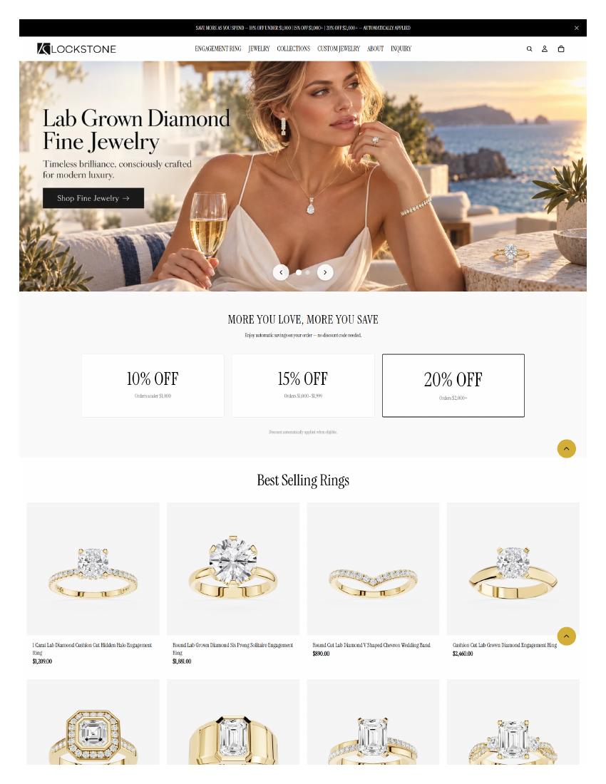 Lockstone Jewels homepage preview